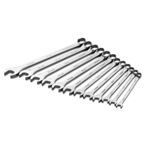 12 Piece 12 Point Metric Long Combination Chrome Wrench Set