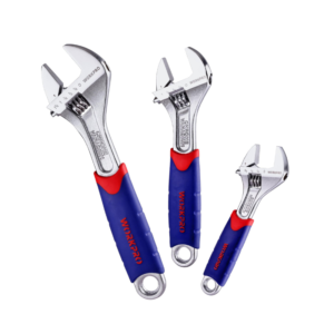 WORKPRO Adjustable Wrench Set – 6", 8", 10" with Comfort Grip Handles